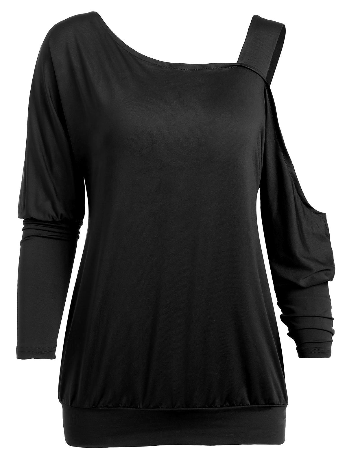 

Cold Shoulder Long Sleeve Top, Black