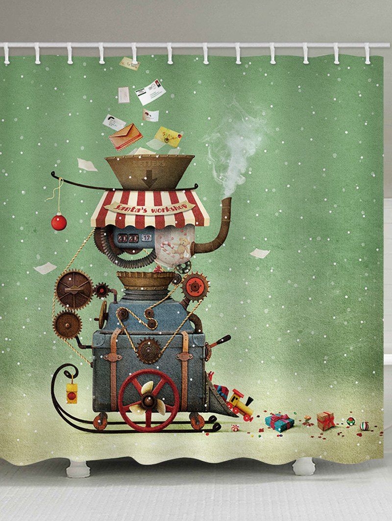 

Christmas Car with Post Card Shower Curtain, Multi