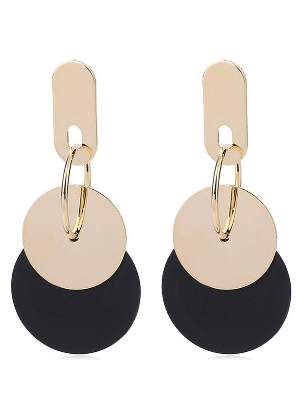 

Dangling Round Alloy Drop Earrings, Gold