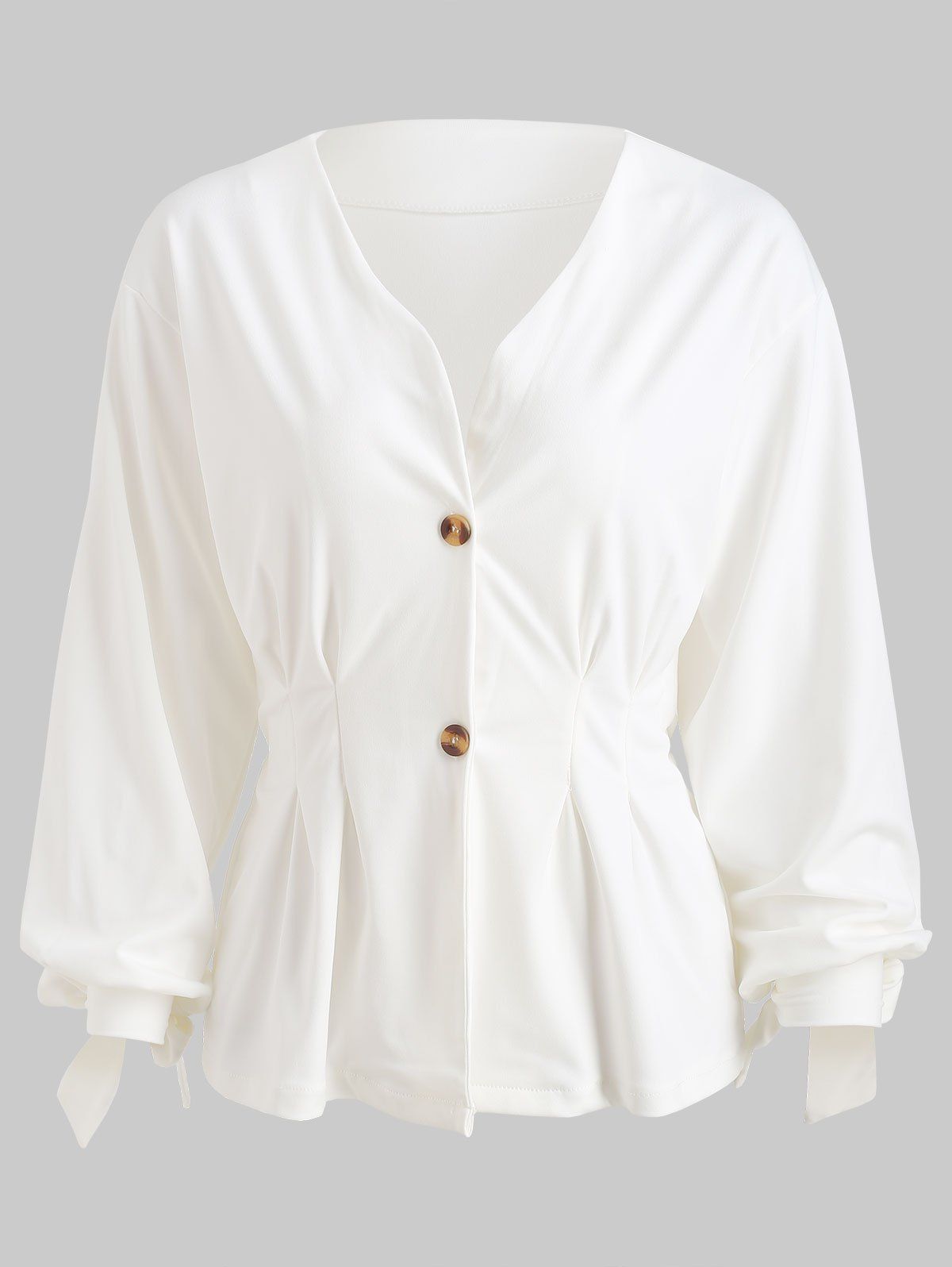 

Buttoned Front Peplum Blazer, White