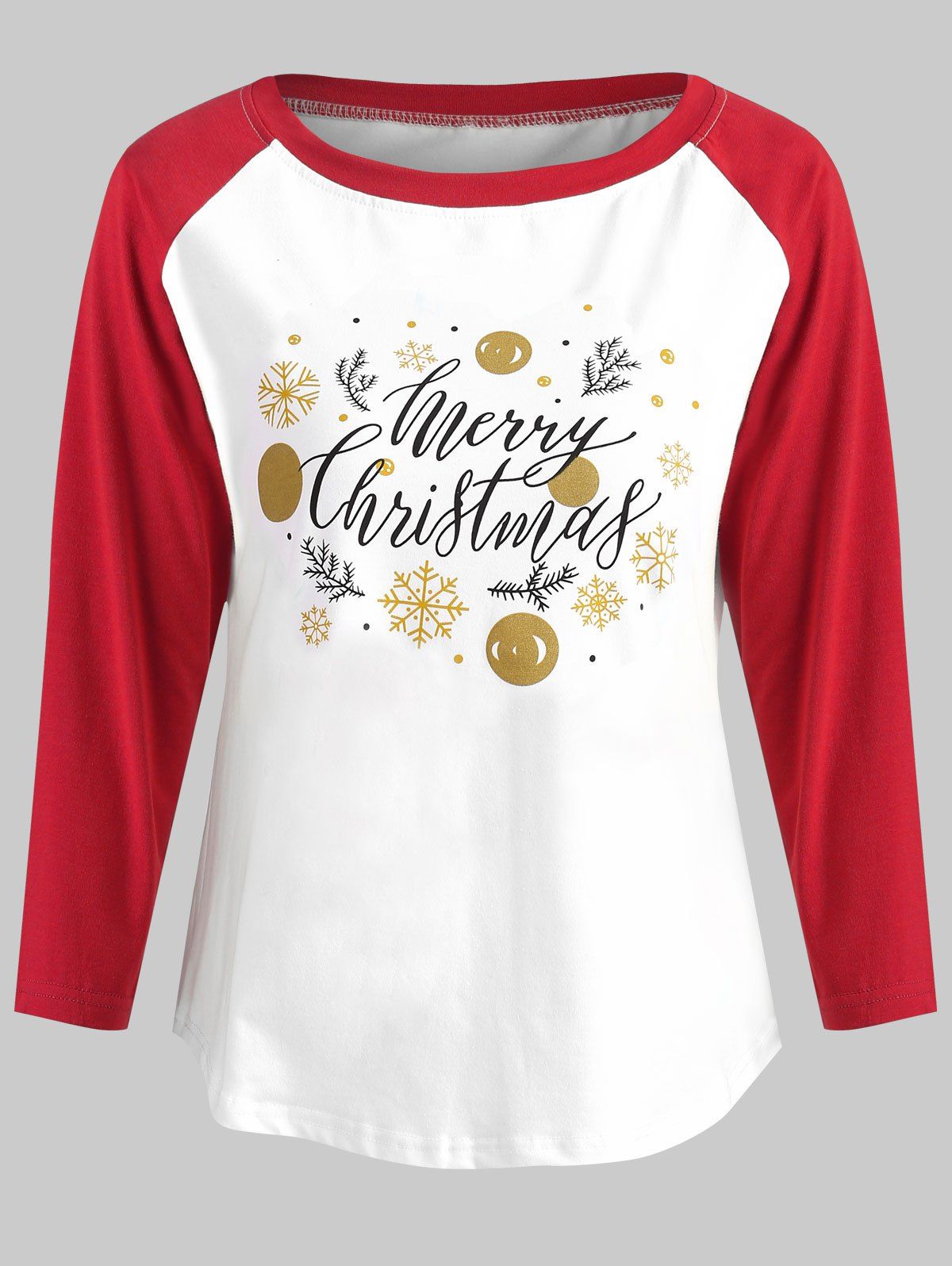 

Christmas Graphic Print Baseball T-shirt, White