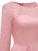 Lace Panel Midi A Line Dress -  