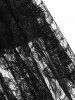 Elastic Waist Lace Overlay Skirt -  