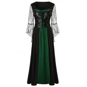 

Plus Size Lace Up Maxi Dress, Deep green