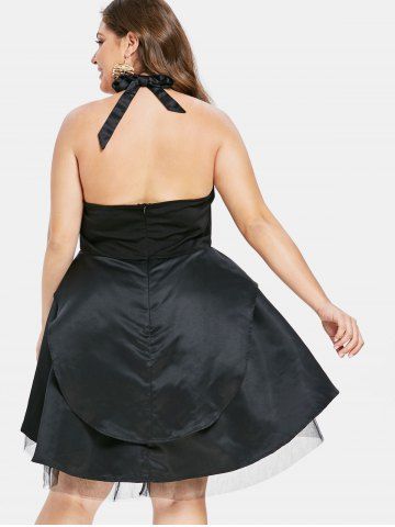 

Plus Size Halloween Costume Halter Housemaid Mini Dress, Black