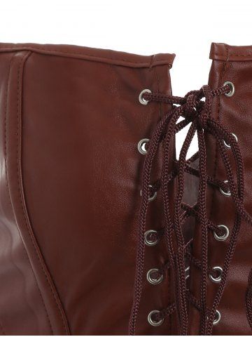 

Lace Trim Open Back Sleeveless Corset, Brown