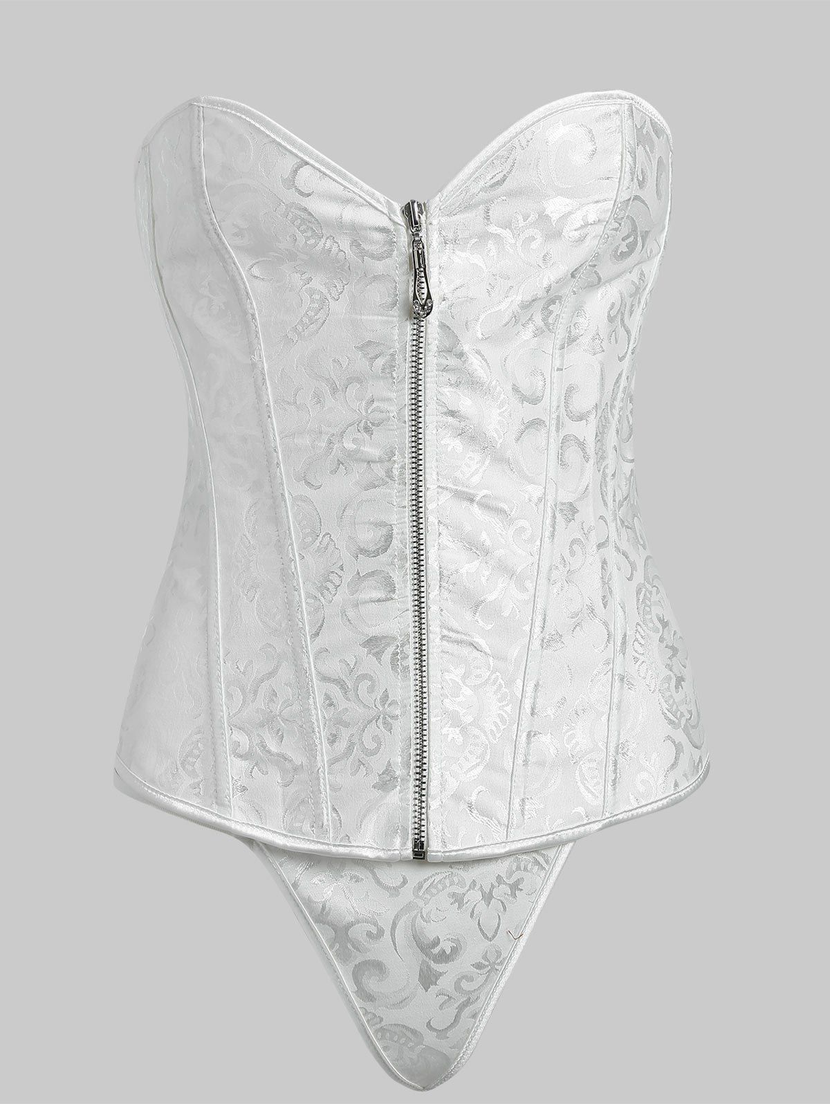 

Arab Pattern Lace Back Corset, White
