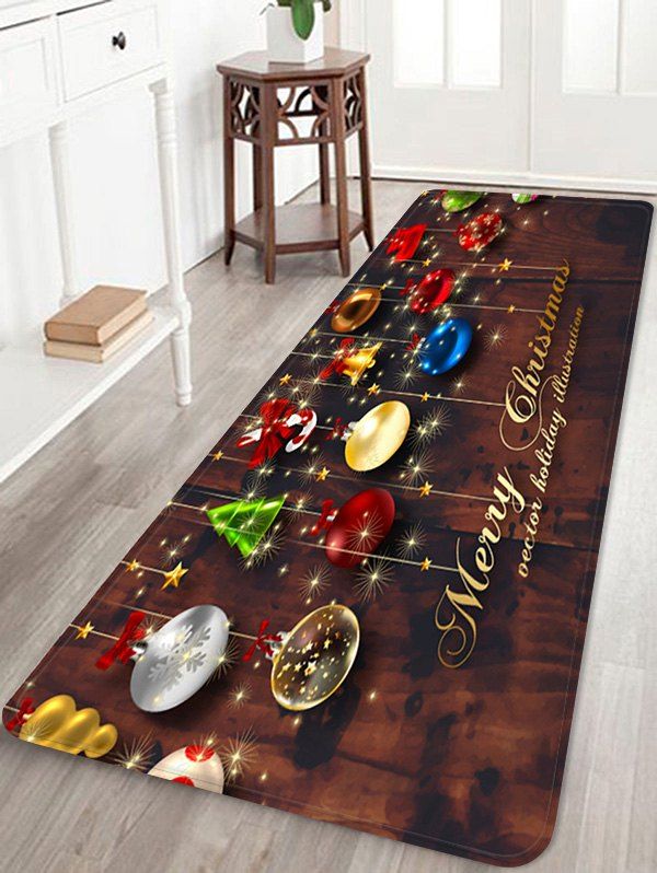 

Christmas Decorations Pattern Anti-skid Water Absorption Area Rug, Multi