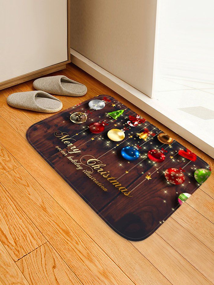 

Christmas Decorations Pattern Anti-skid Water Absorption Area Rug, Multi