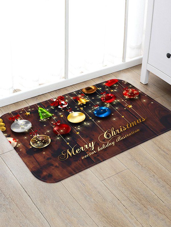 

Christmas Decorations Pattern Anti-skid Water Absorption Area Rug, Multi