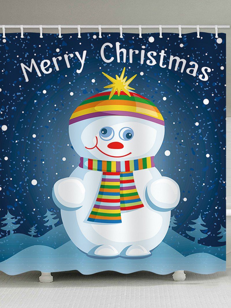 

Christmas Snowman Baby Pattern Bathroom Shower Curtain, Multi