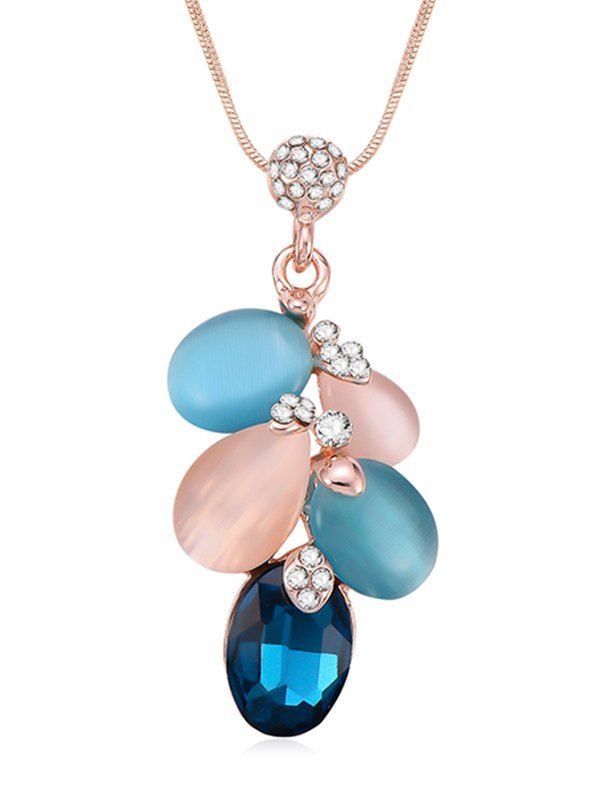 

Water Drop Shape Decoration Snake Chain Necklace, Multi