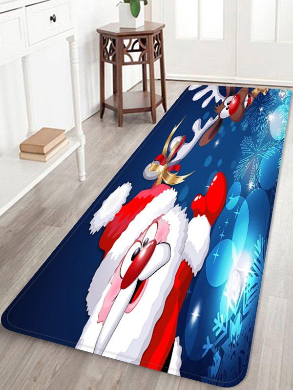 

Christmas Deer Greeting Anti-skid Water Absorption Area Rug, Multi