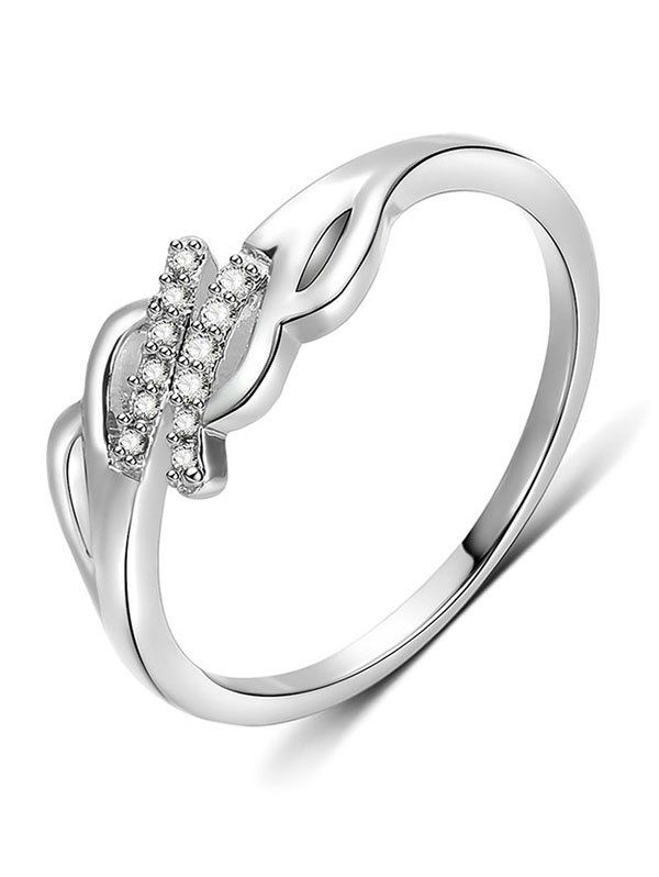 

Artificial Crystal Decorative Metal Ring, Silver