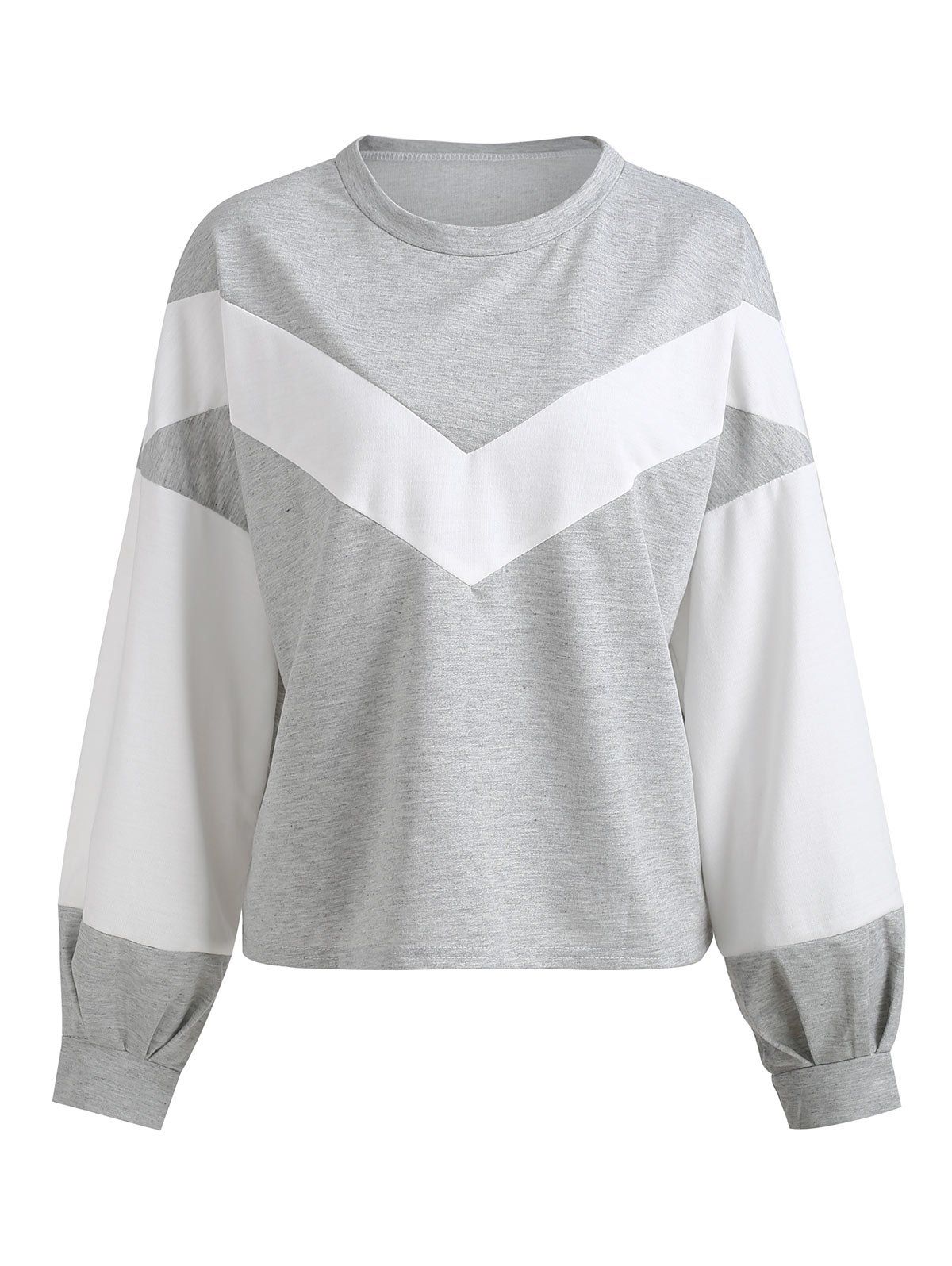 

Chevron Front Blouson Sleeve Sweatshirt, Light gray