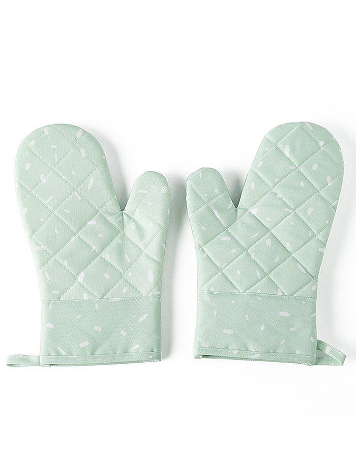 

Silicone Cotton Microwave Oven Gloves, Green peas