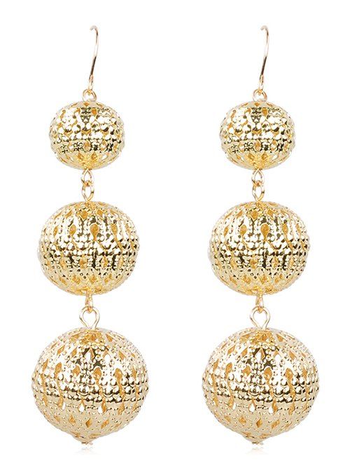 

Stylish Alloy Balls Fish Hook Earrings, Gold