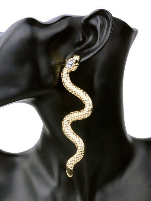 

Overstatement Alloy Snake Punk Earrings, Gold