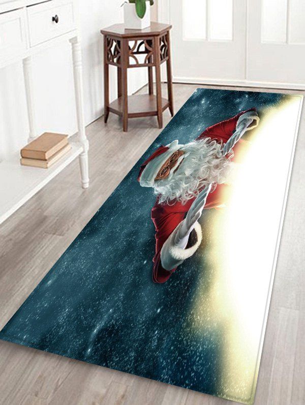 

Christmas Santa Claus Pattern Water Absorption Anti-skid Area Rug, Multi
