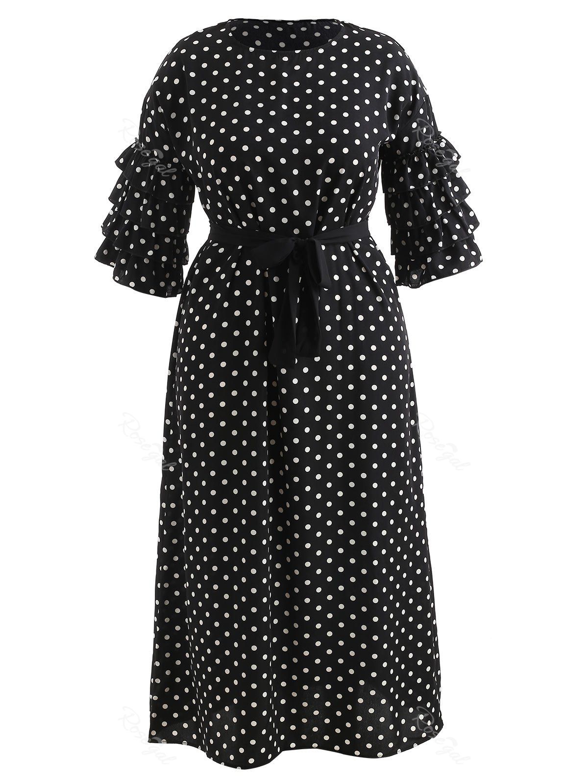 black and white polka dot maxi dress plus size