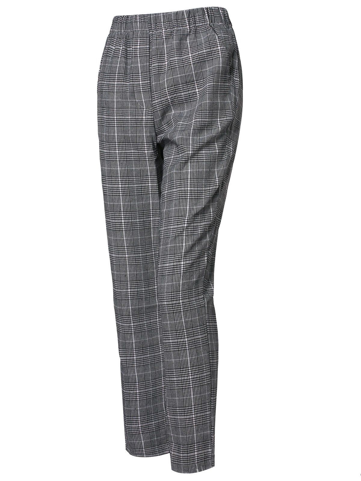 

Mid Waist Plaid Pants, Black