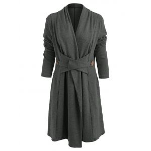 

Button Long Duster Cardigan, Dark gray