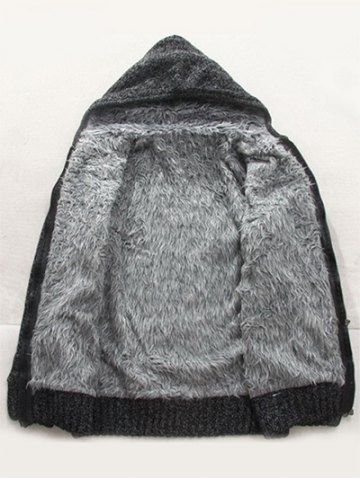 

Space Dye Zip Up Hooded Cardigan, Black