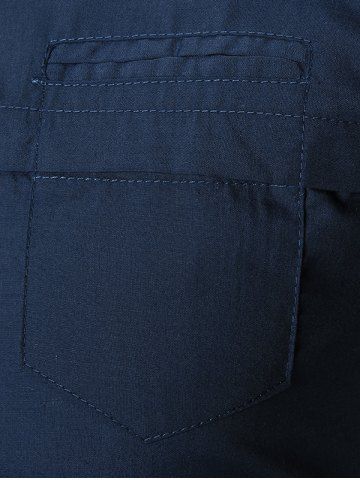 

Button Up Solid Business Shirt, Cadetblue