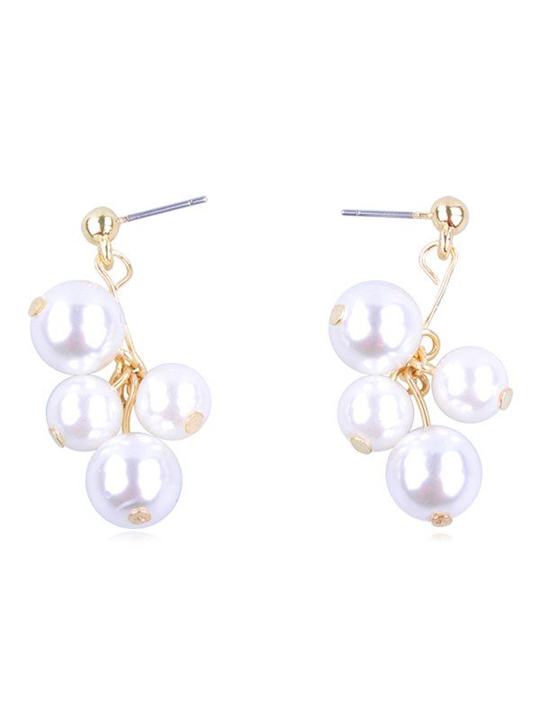 

Artificial Pearl Metal Earrings, Gold