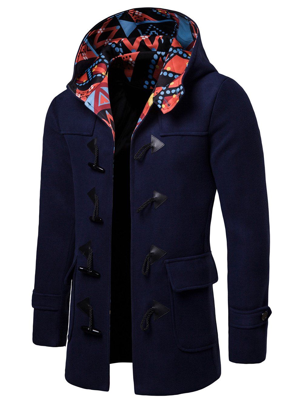 

Duffle Long Sleeve Hooded Coat, Cadetblue