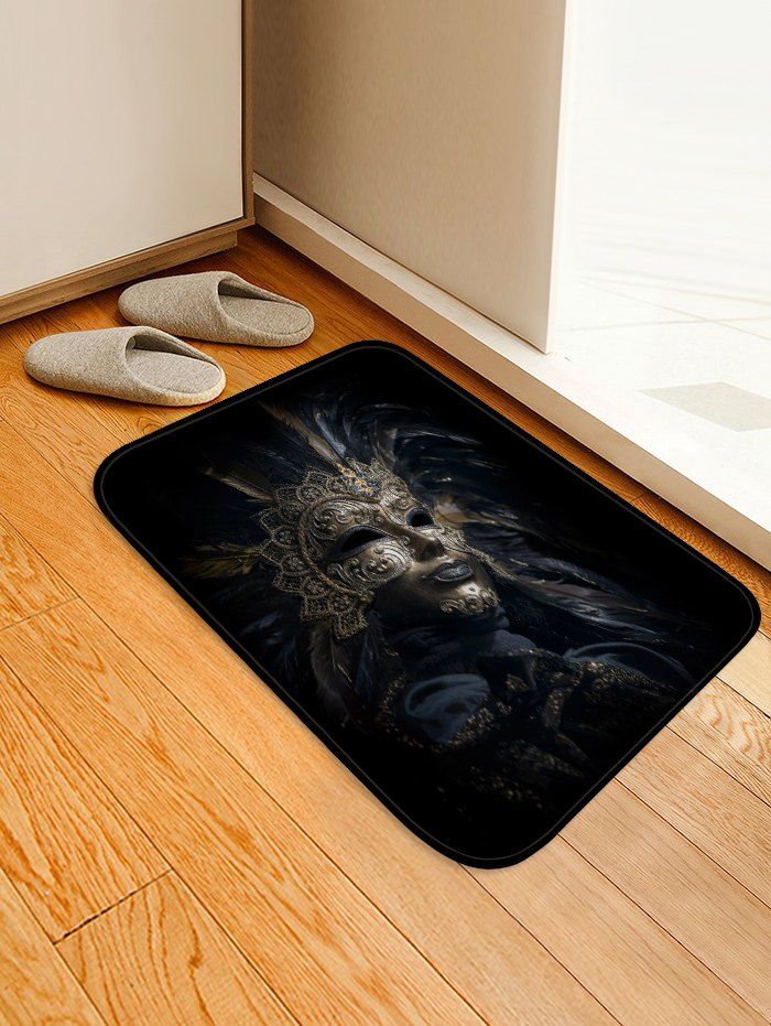 

Mask Printed Floor Mat, Jet black