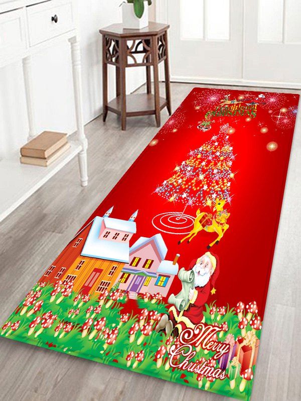 

Father Christmas Tree Printed Floor Mat, Rosso red