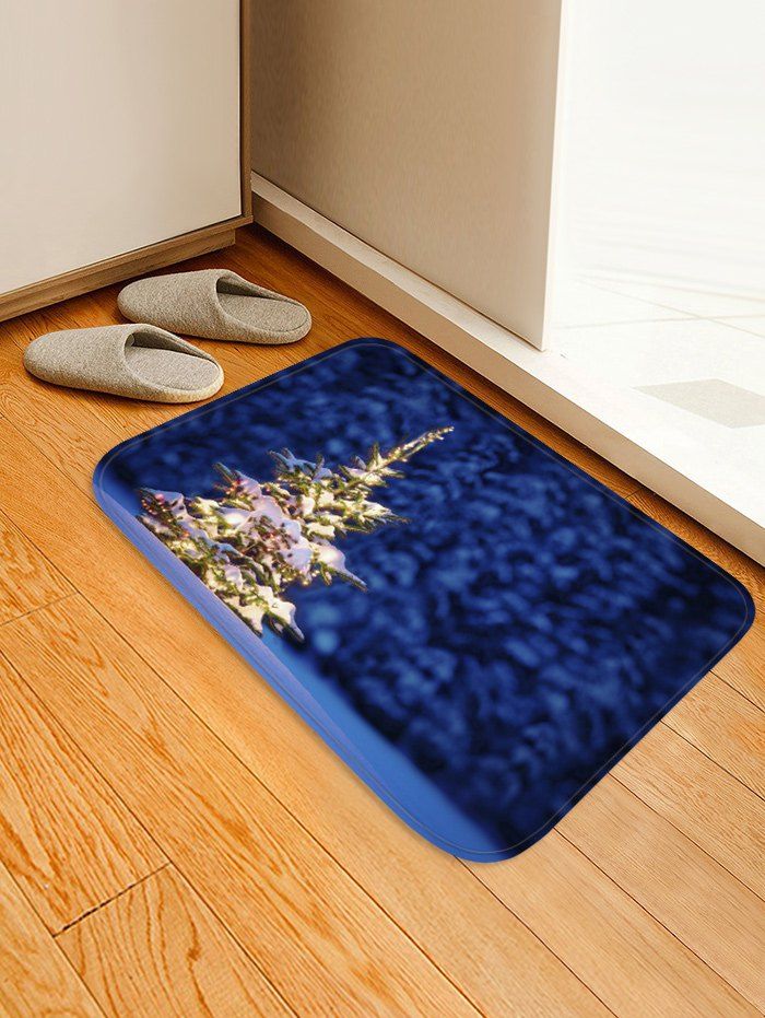 

Christmas Tree Pattern Floor Mat, Midnight blue