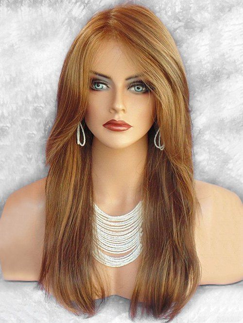 

Long Side Bang Colormix Straight Party Synthetic Wig, Multi