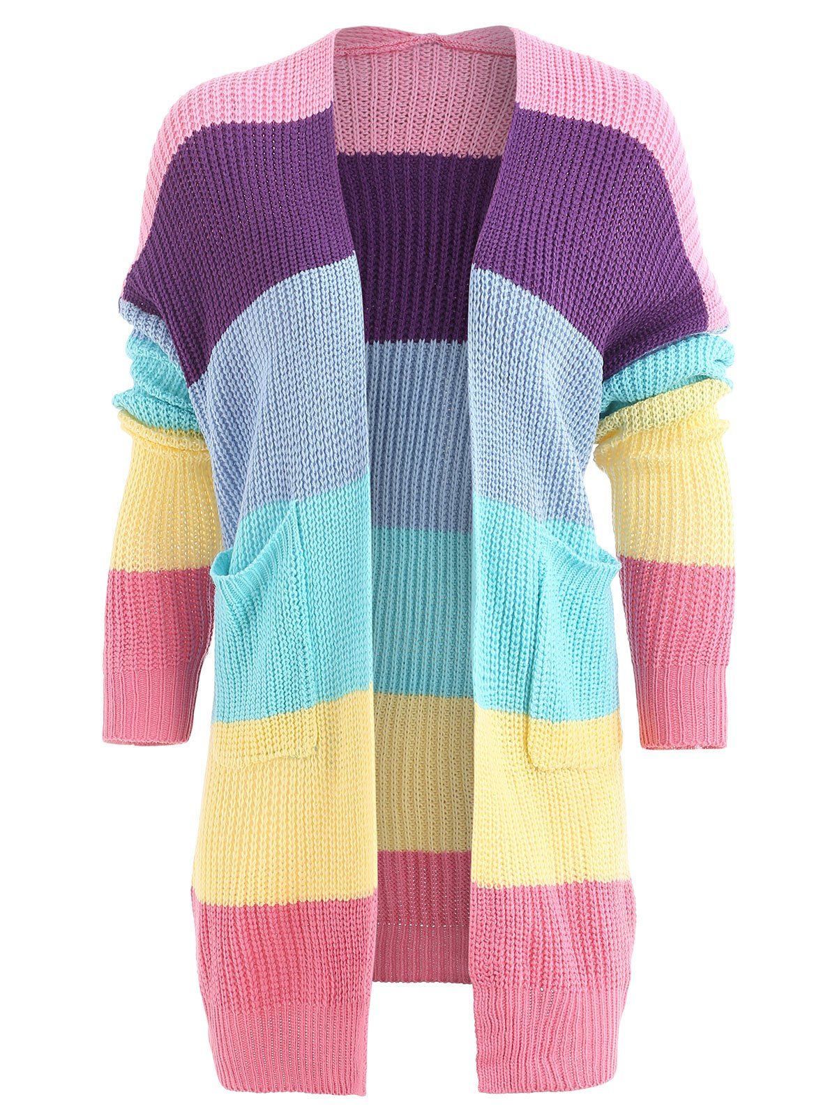 

Double Pocket Rainbow Cardigan, Multi