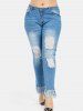 Distressed Plus Size Skinny Jeans -  