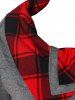Tartan Panel Long Sleeve Asymmetrical T-shirt -  