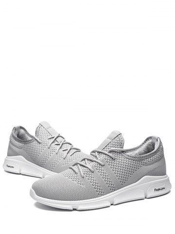 

Tie Up Fleece Casual Sport Shoes, Gray goose