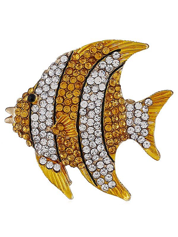 

Artificial Crystal Fish Shape Brooch Pin, Yellow