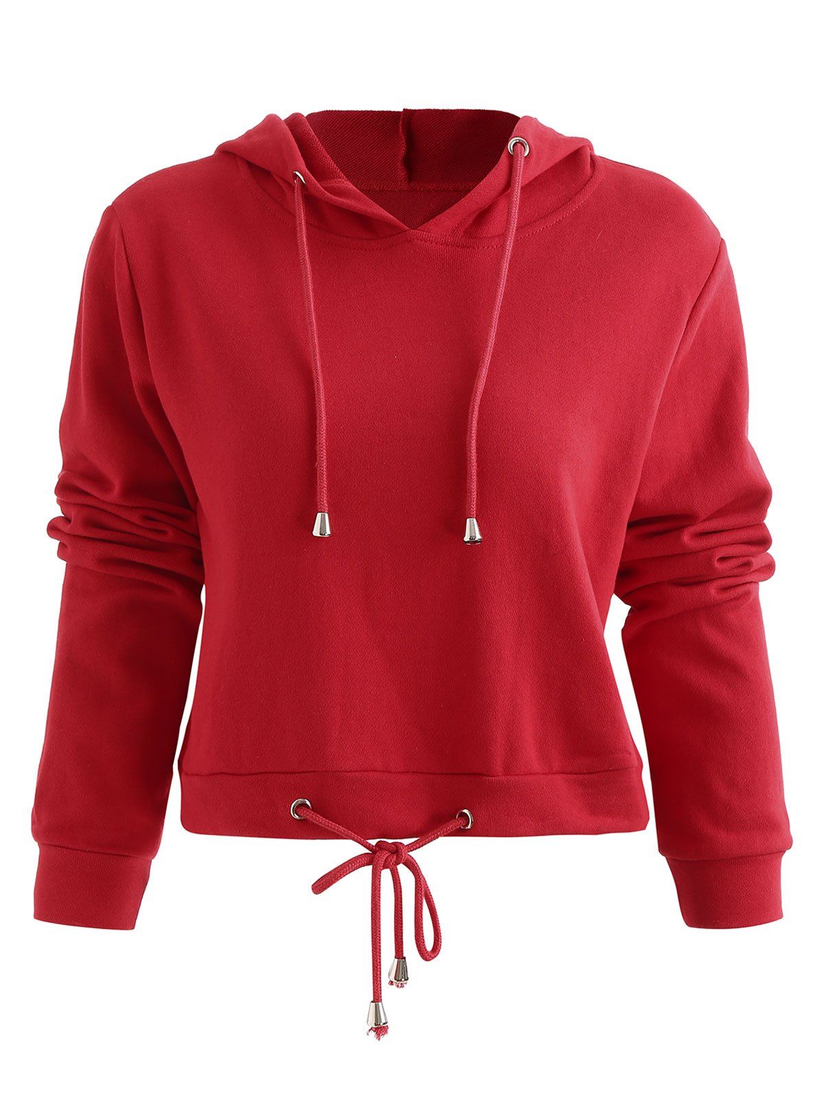 

Long Sleeve Drawstring Hoodie, Lava red