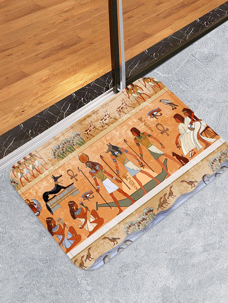 

Egyptian Printed Decorative Floor Mat, Bee yellow