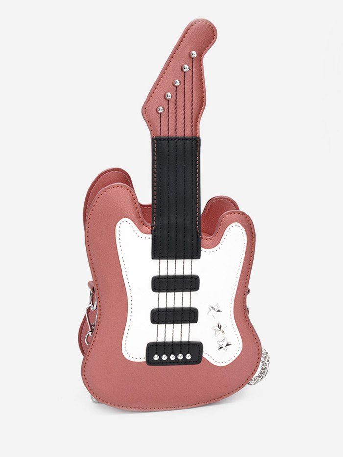 

Mini Guitar Shape Crossbody Bag, Rose red
