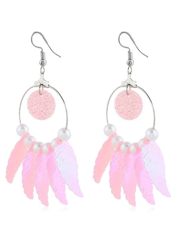 

Dreamcatcher Round Shaped Earrings, Light pink