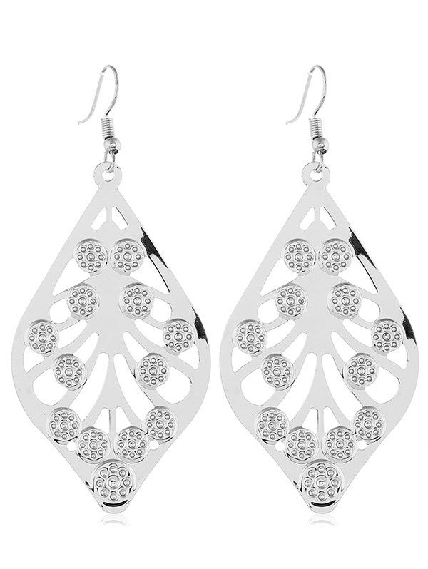 

Hollow Out Leaf Design Earrings, Silver