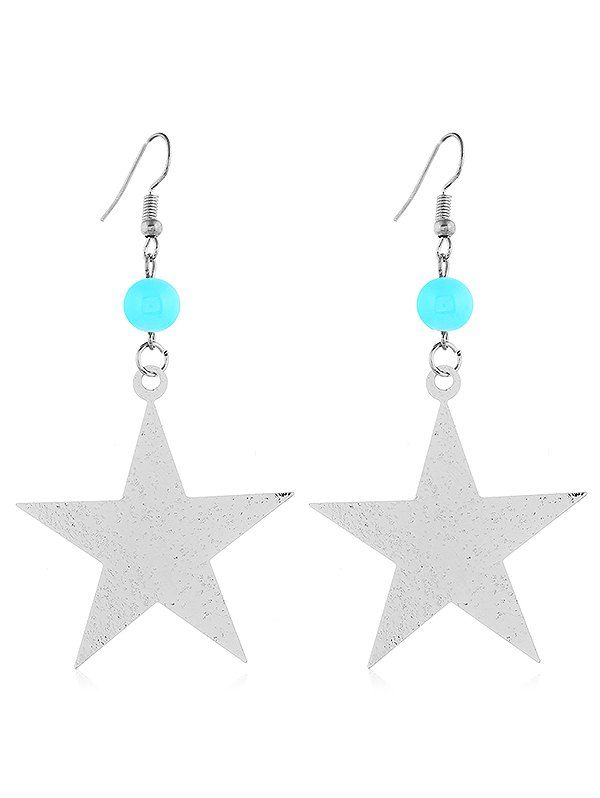 

Metal Star Shape Pendant Earrings, Silver