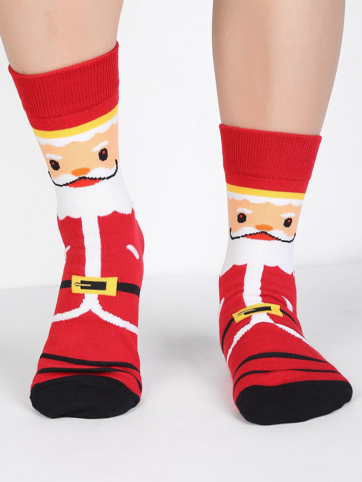 

Smiling Santa Claus Crew Socks, Red