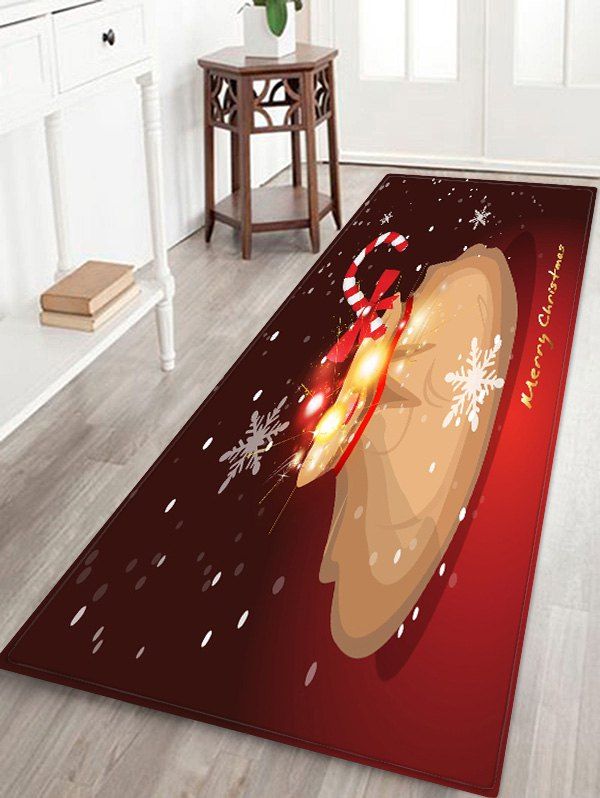 

Merry Christmas Snowflake Print Decorative Floor Mat, Brown sugar