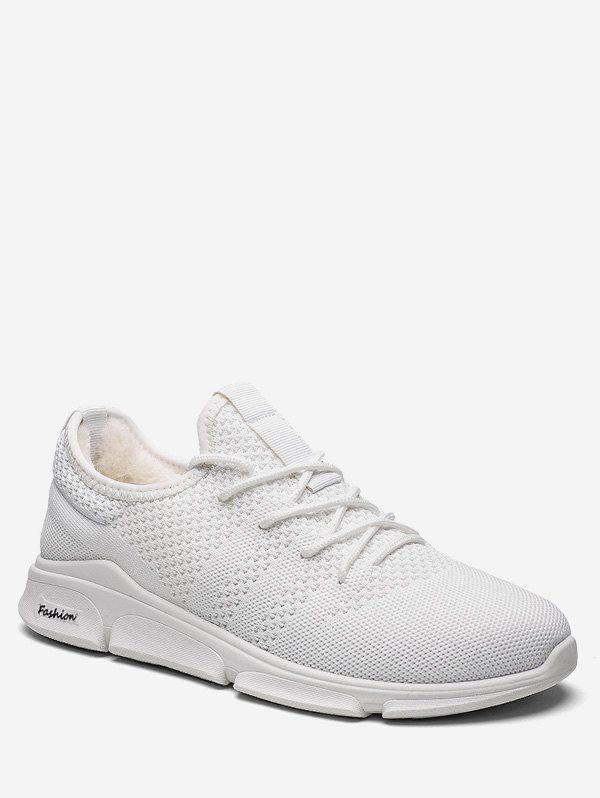 

Tie Up Fleece Casual Sport Shoes, White