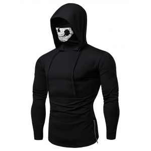 

Fashion Drawstring Scare Mask Hoodie for Man, Black