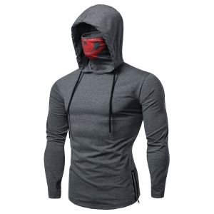 

Fashion Drawstring Scare Mask Hoodie for Man, Gray